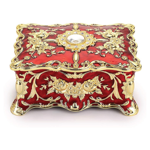 gold and red trinket box