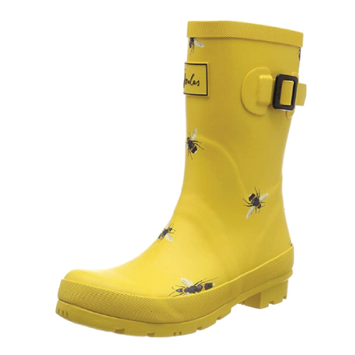 rainy day lemon yellow rain boots