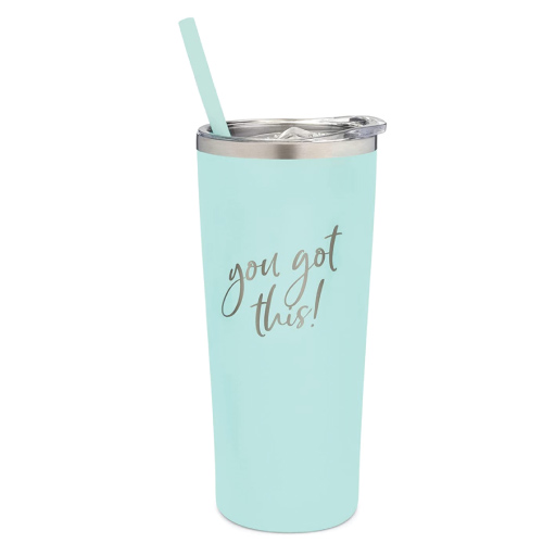 motivational teal tumbler