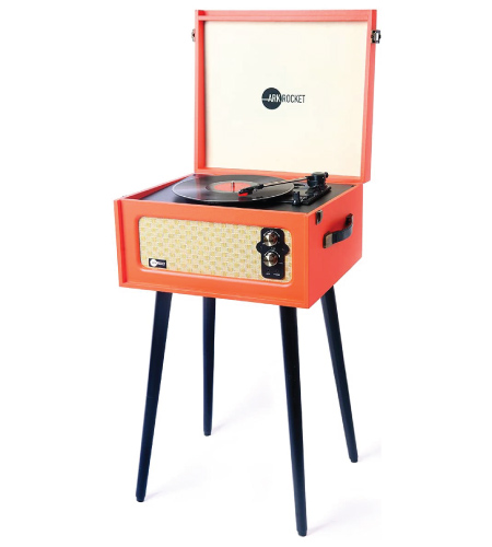 turntable speaker in orange