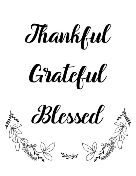 Thankful, Grateful, Blessed (Free printable poster)
