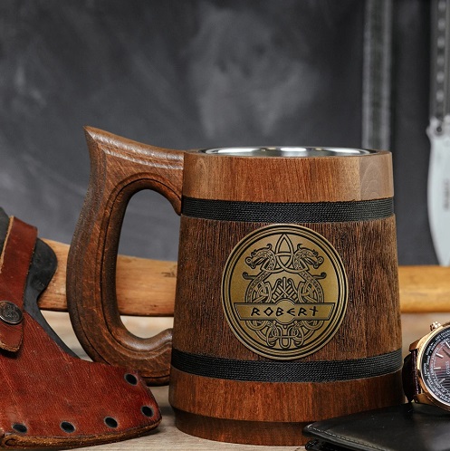 Personalized Wood Mug